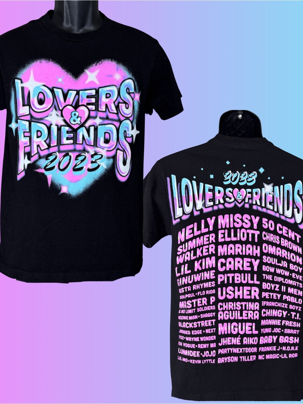Lovers & Friends 2023 Festival Artist Lineup Graphic T-Shirt America Apparel S